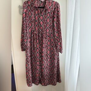 Snake print midi dress